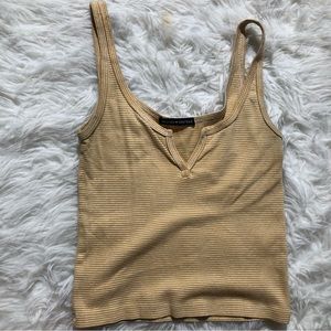 Brandy Melville yellow and white stripe tank crop top tanks tops summer spring
